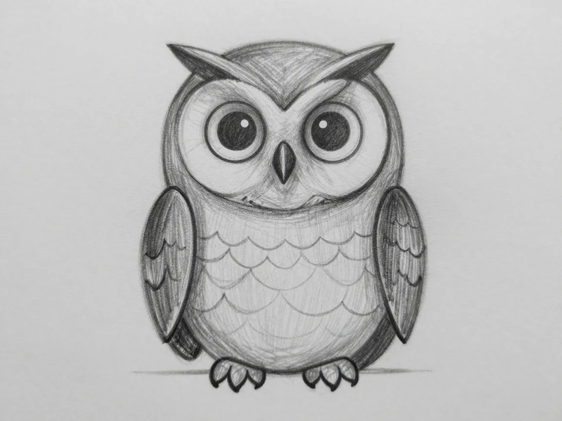 Perched owl sketch03