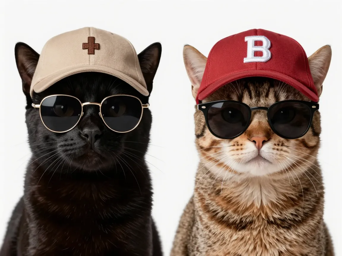 Matching duo cats