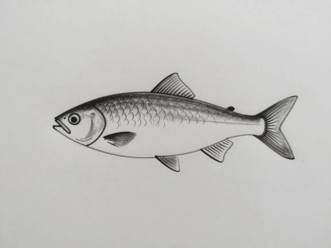 Simple swimming fish sketch05