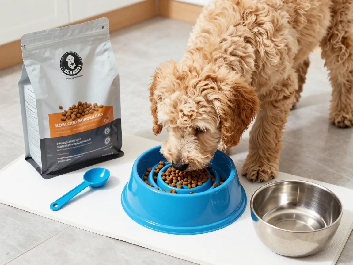 Feed small frequent meals with bloat safe feeding tools