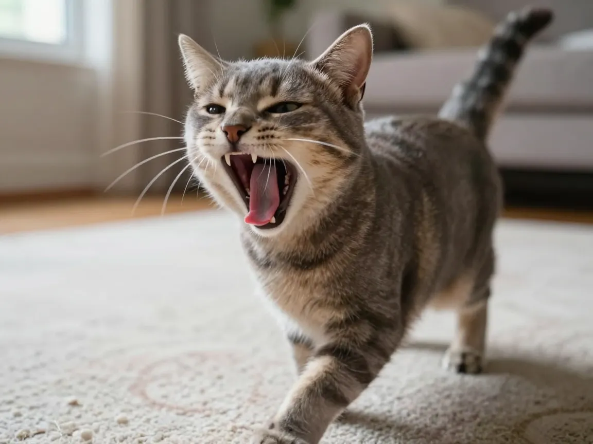 Playful silly cat expression