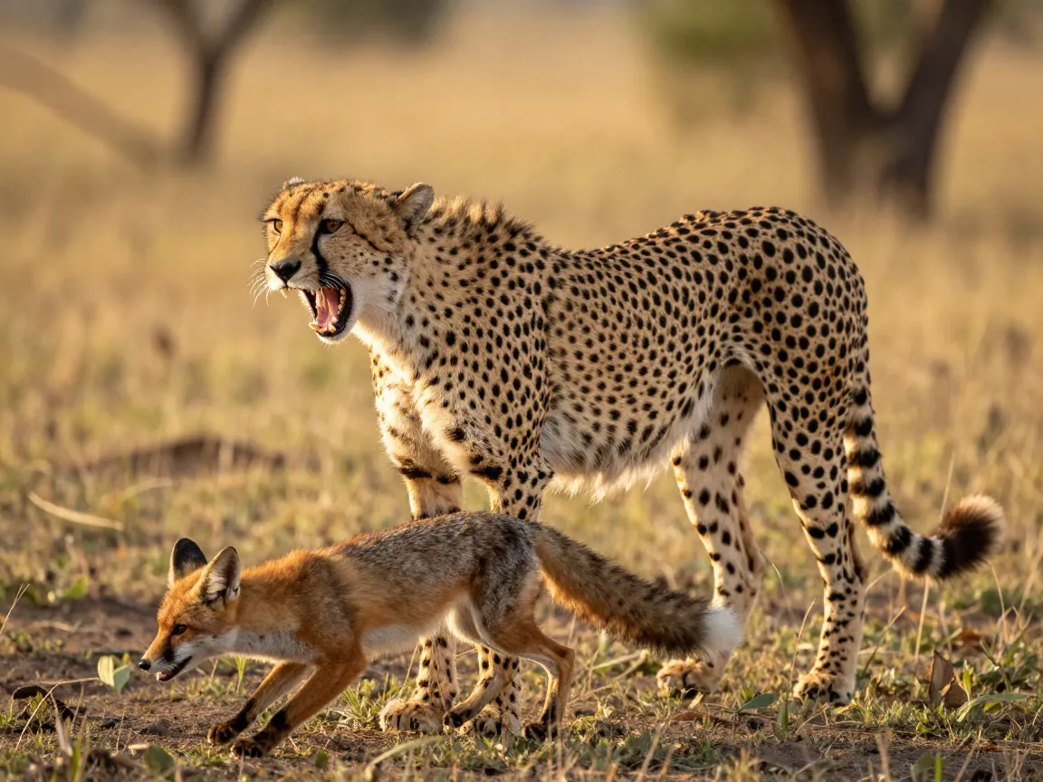 Fierce cheetah or fox snapshot
