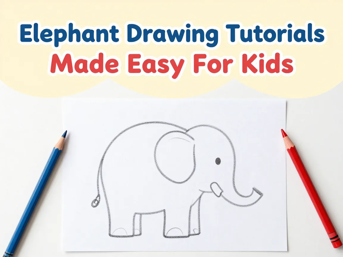 Elephant drawing tutorials made easy for kids