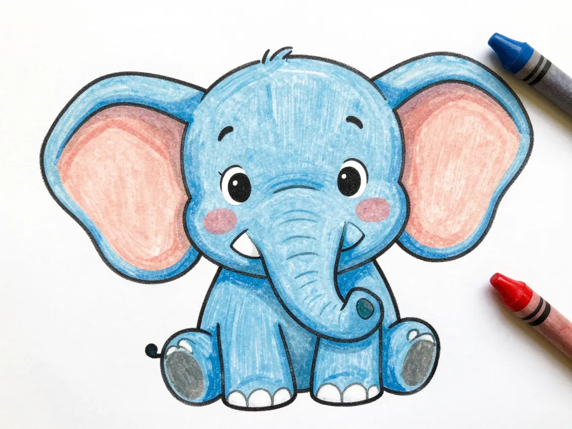 Easydrawingguides simple elephant for kids
