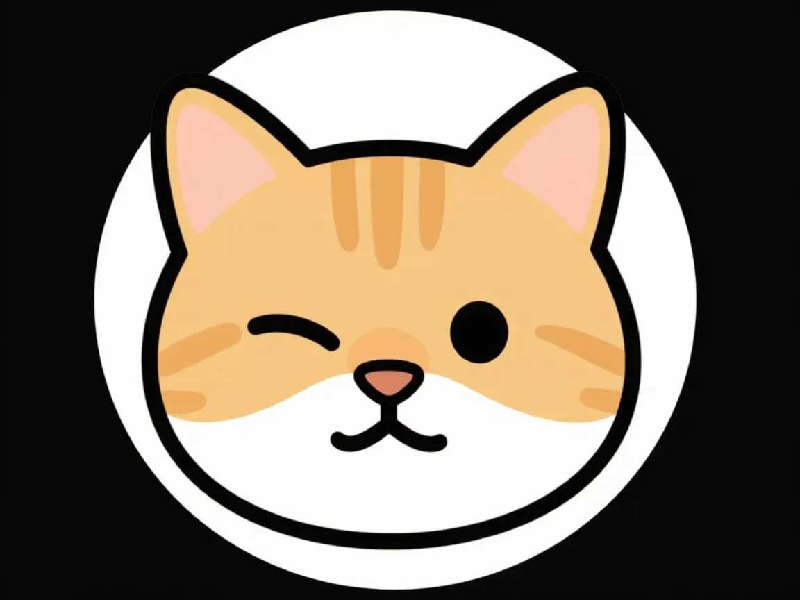 Blinking confused cat icon04