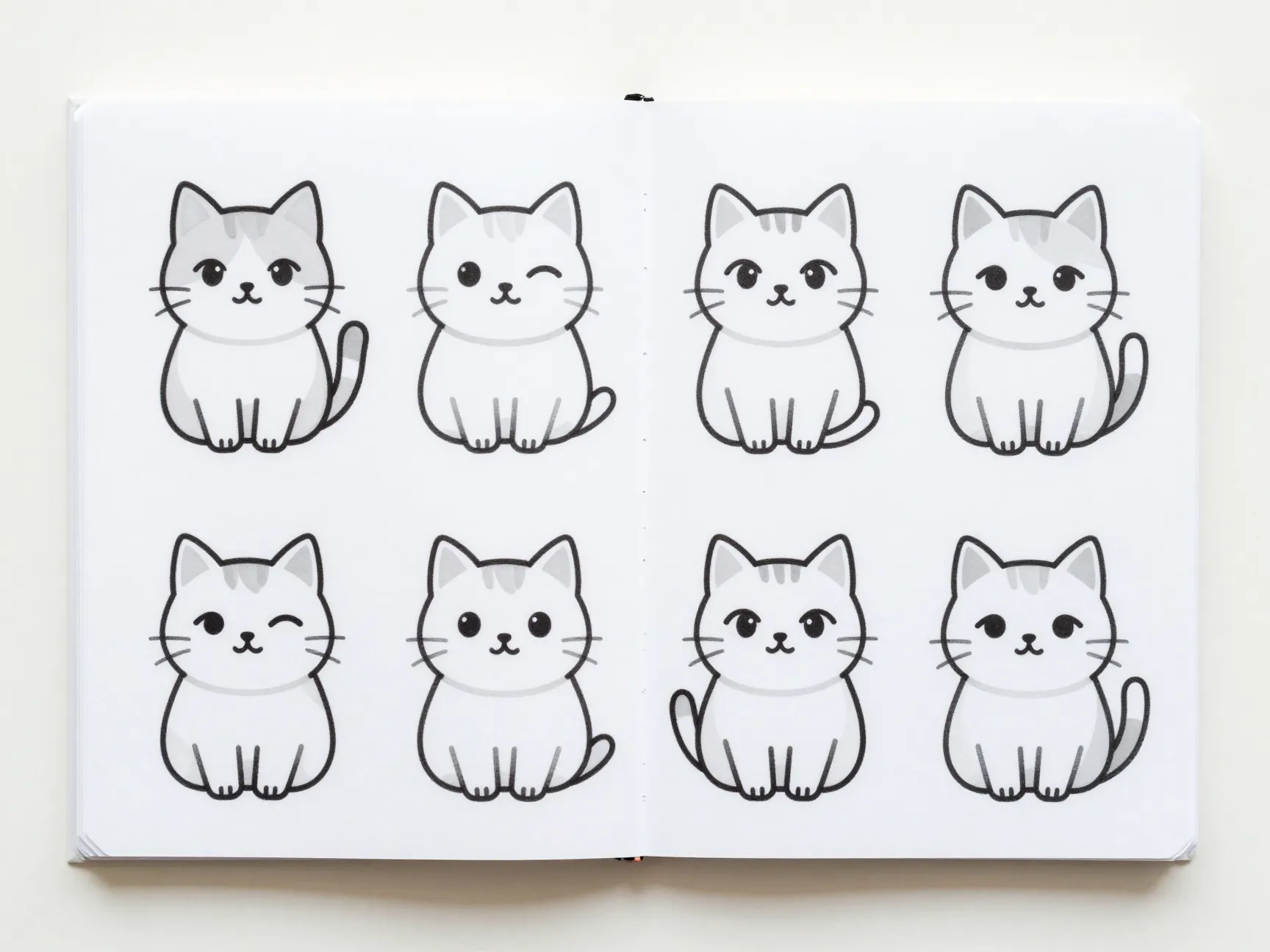 Really easy cute cat from easy drawing guides