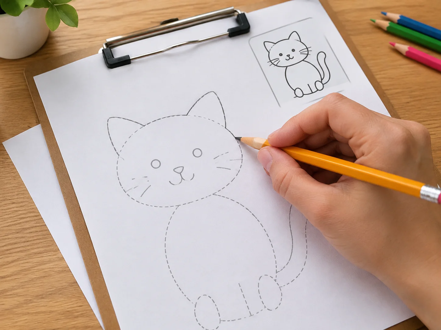 Oval body cat from how to draw for kids