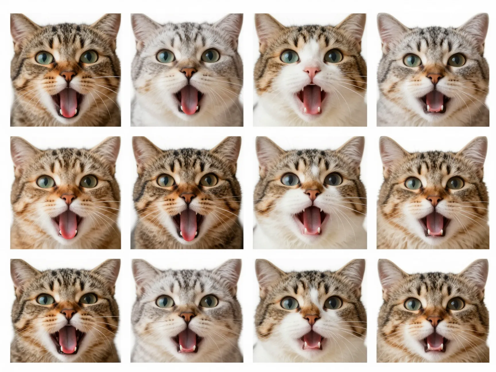 Collage and stacked cat face grids