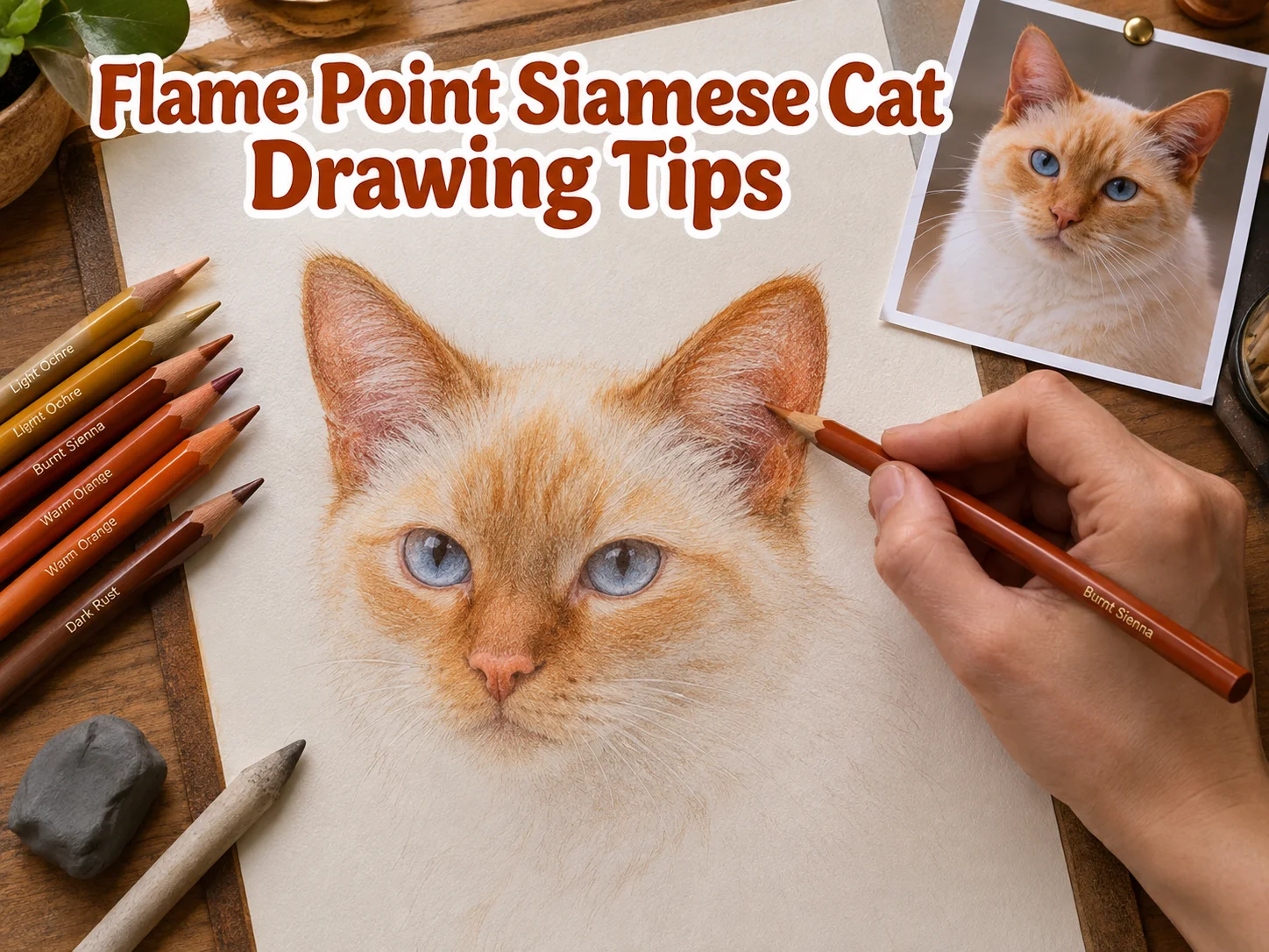 Flame point siamese cat drawing tips