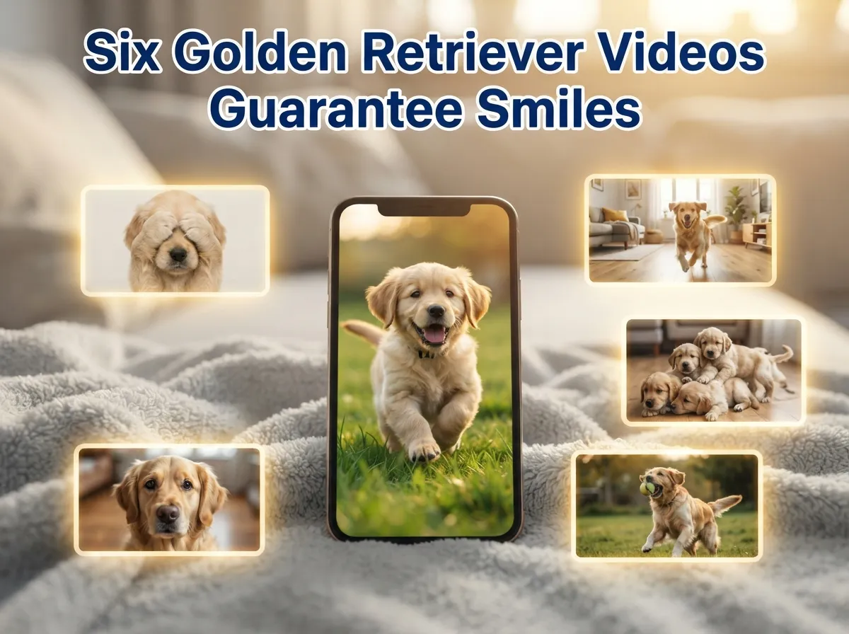 Six golden retriever videos guarantee smiles