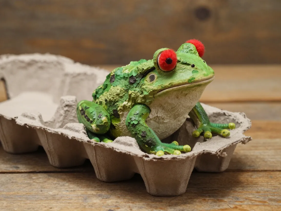 Egg carton bumpy frog