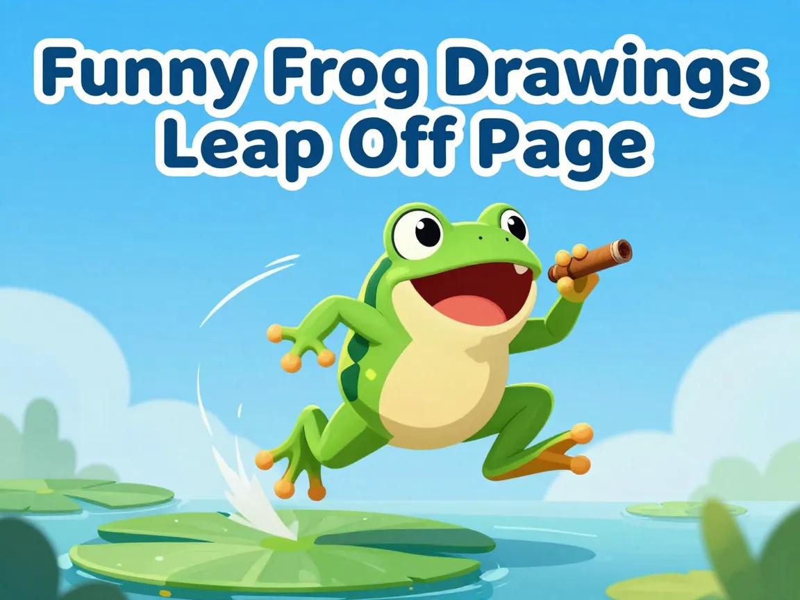Funny frog drawings leap off page