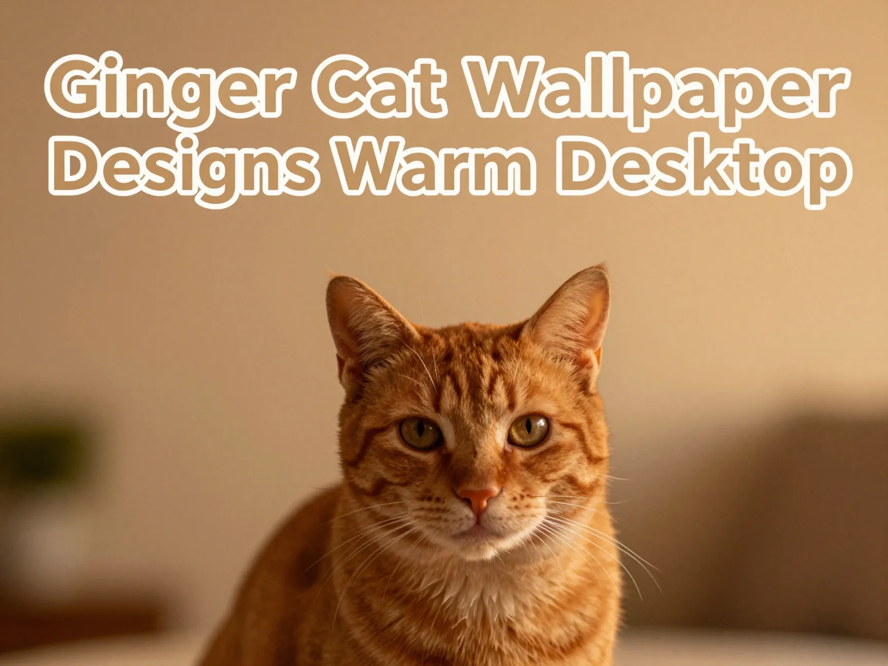 Ginger cat wallpaper designs warm desktop