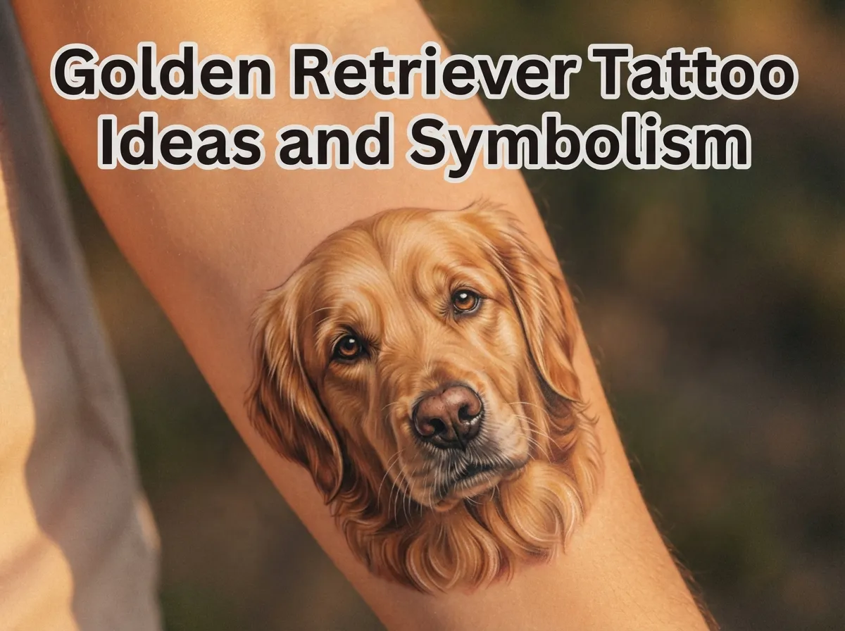 Golden retriever tattoo ideas and symbolism
