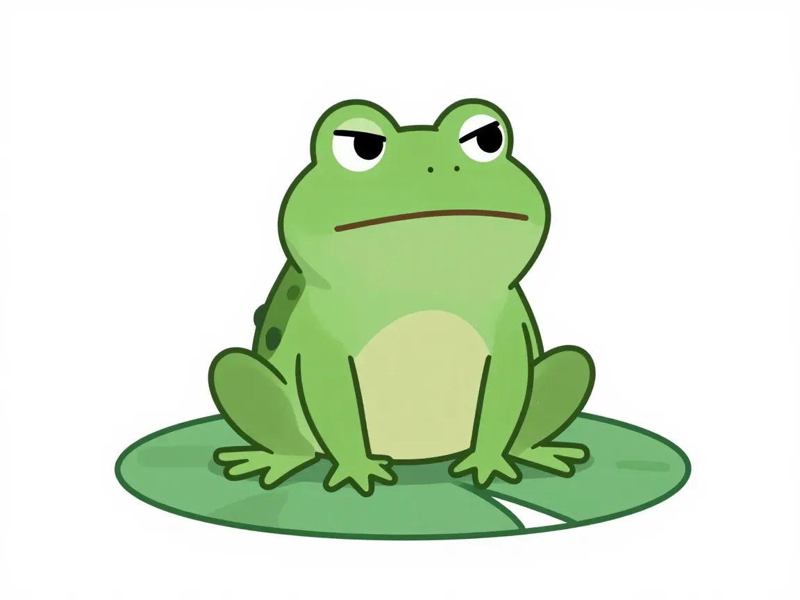 The skeptical eyebrow frog