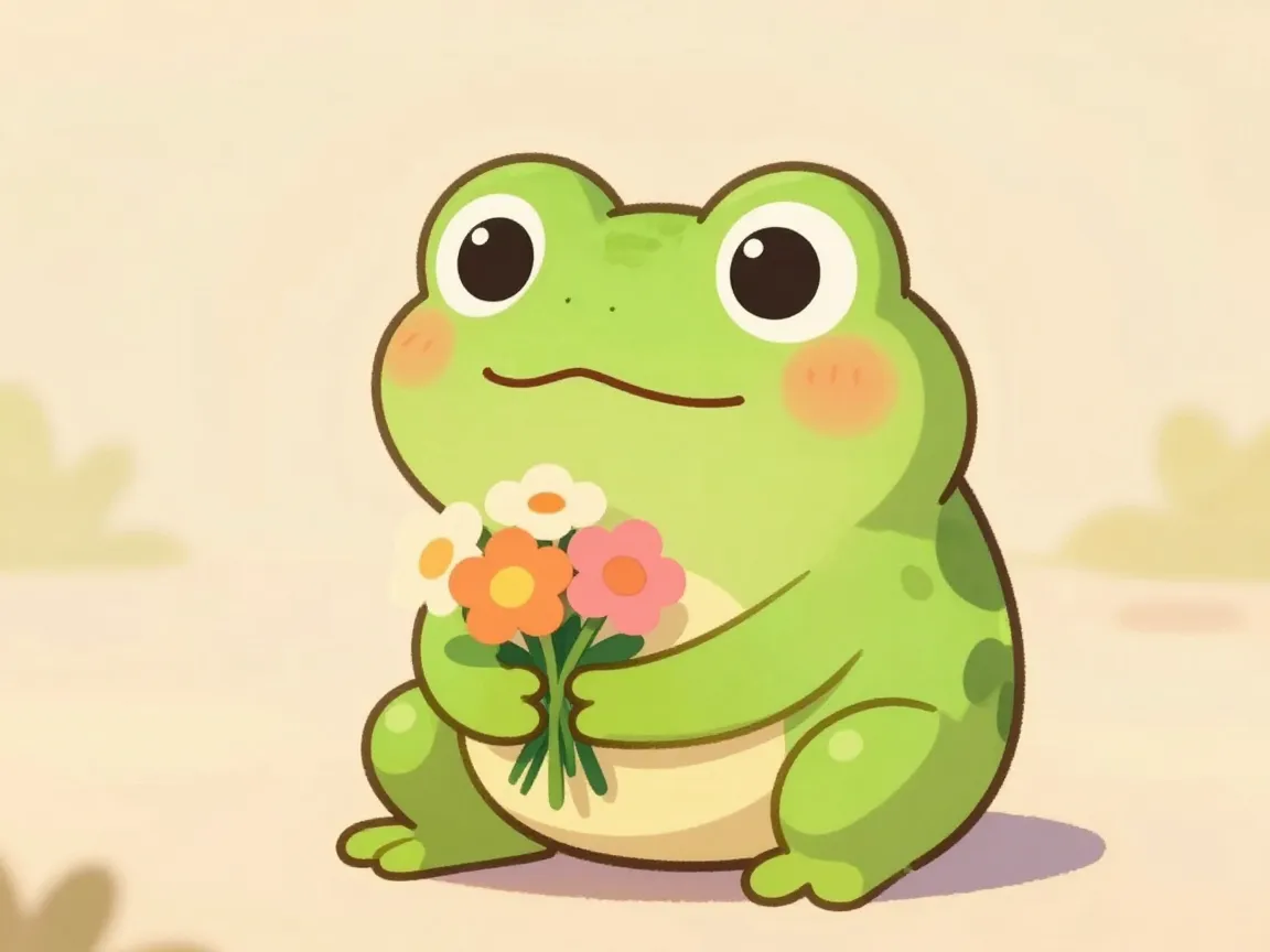 The flower holding glow up frog