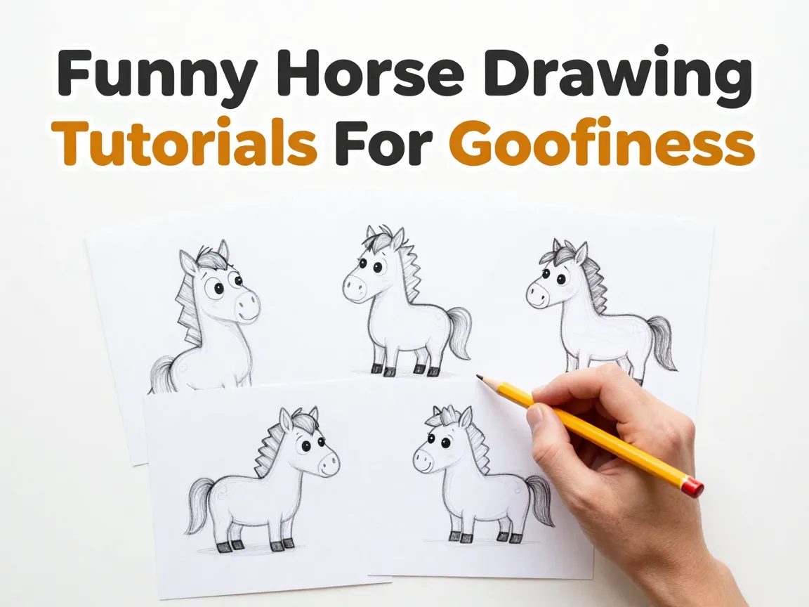 Funny horse drawing tutorials for goofiness