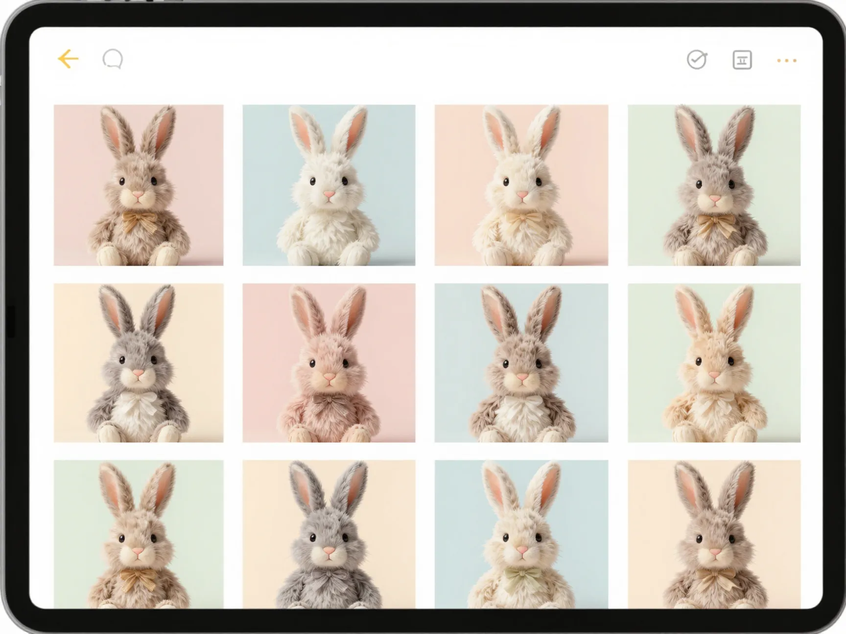 Bunny pastel grid