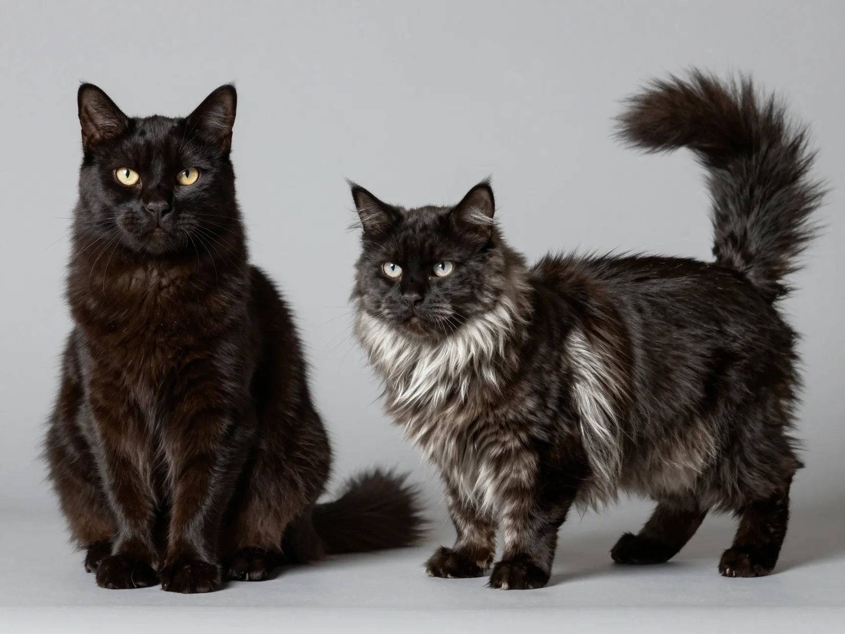 Solid black and black smoke are not the same cat