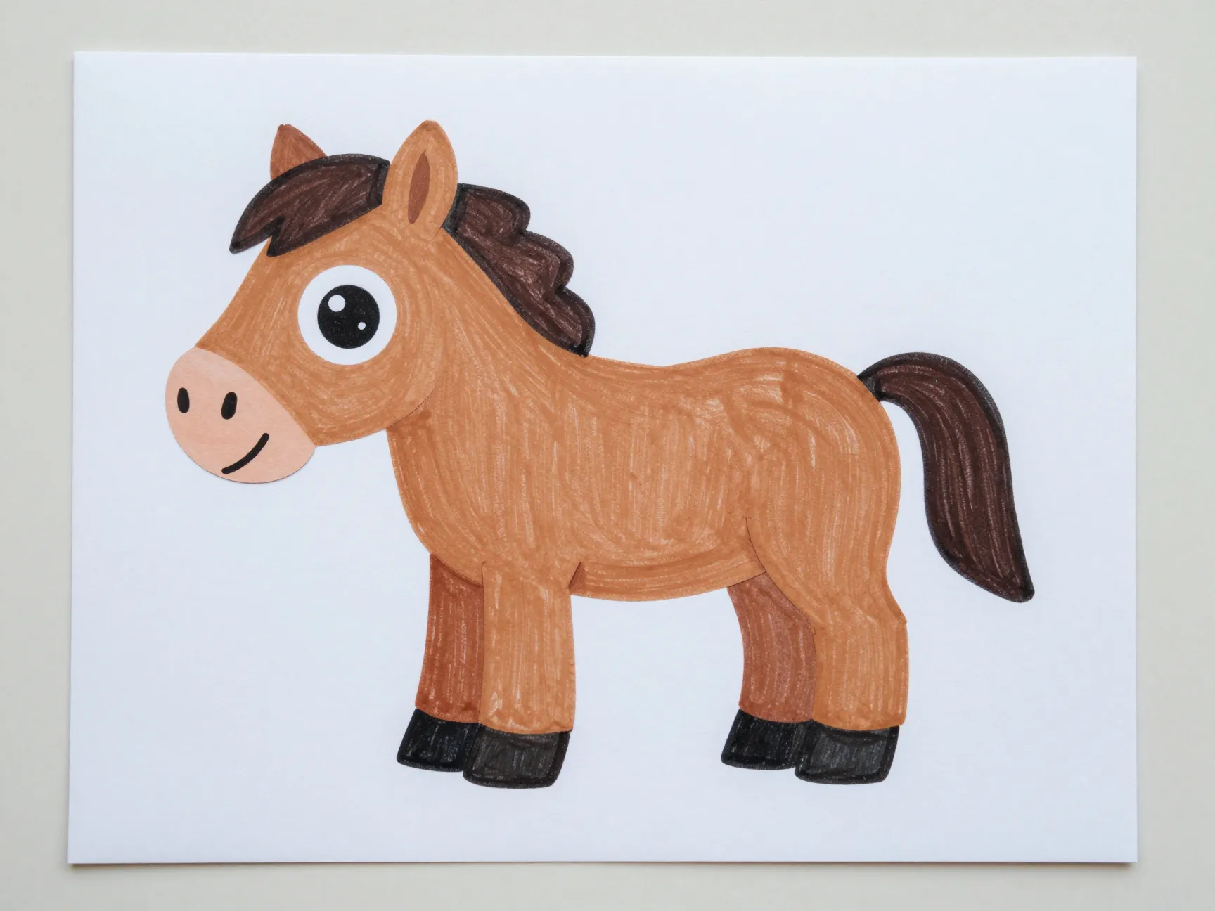 The classic cartoon horse built from circles and u shapes