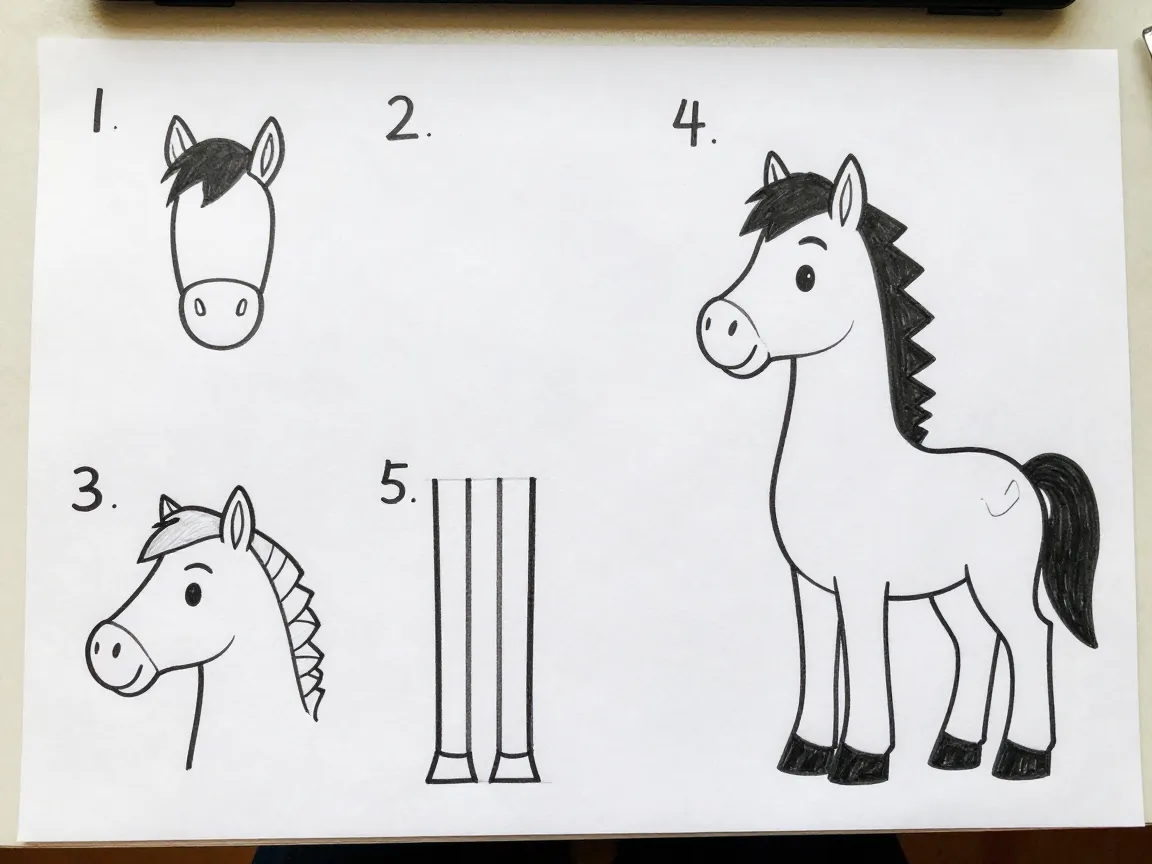 Easypeasyandfuns nine step no fail cartoon horse