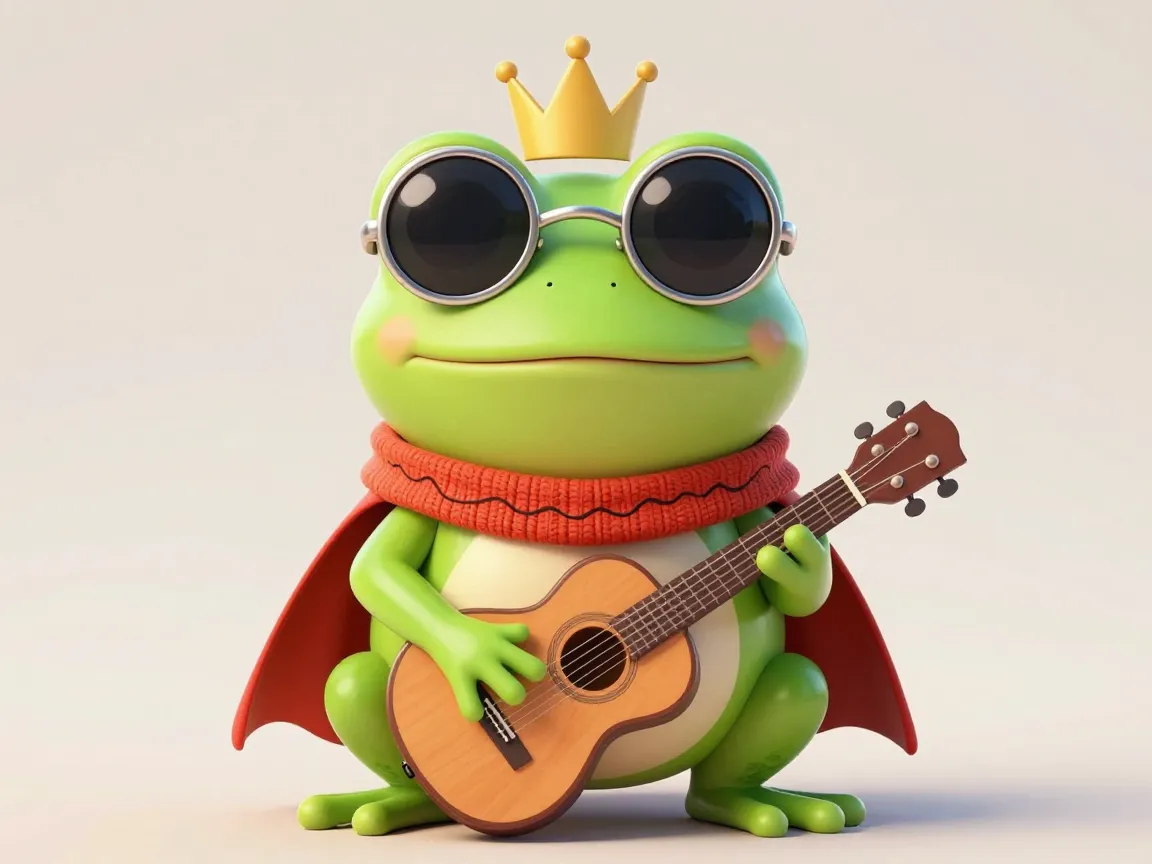 Character frog with costume and props