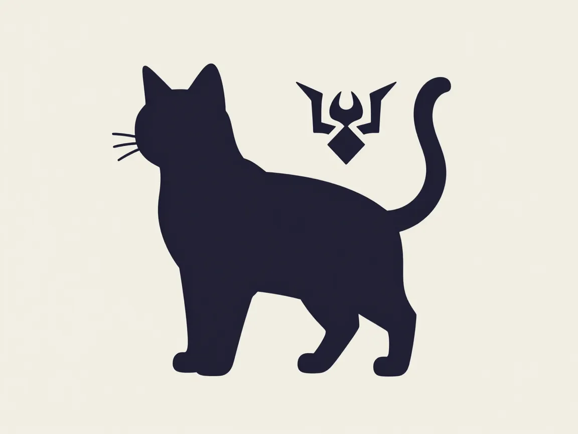 Minimalist silhouette with clan symbol