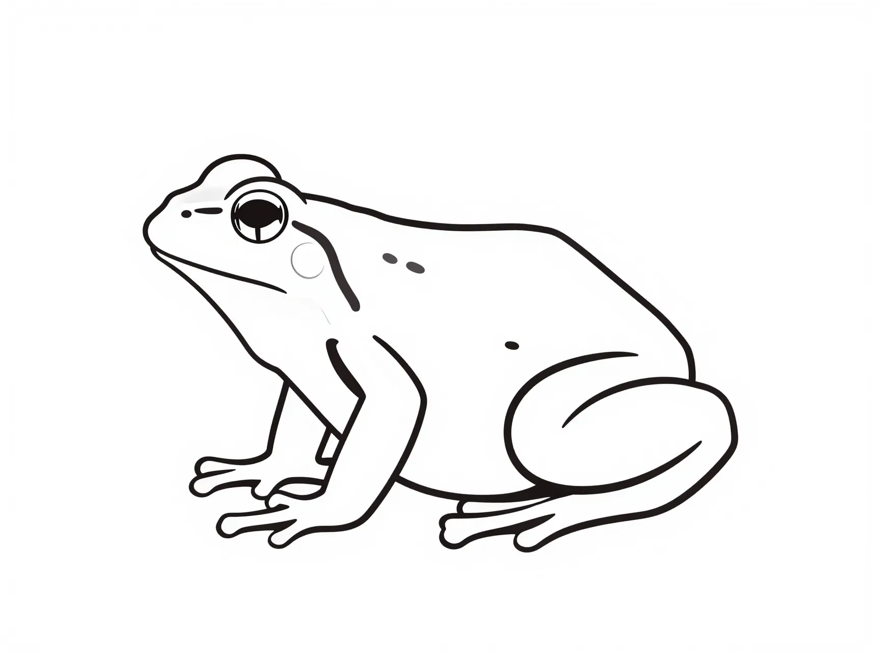 Vintage line art frog template