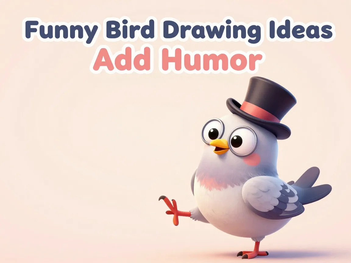 Funny bird drawing ideas add humor