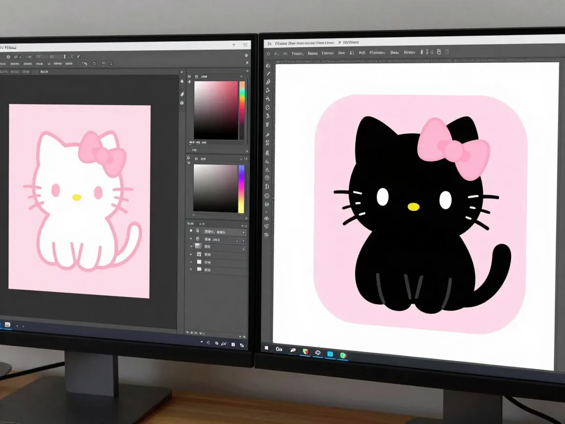 Flaticon and canvas customizable cat icon sets