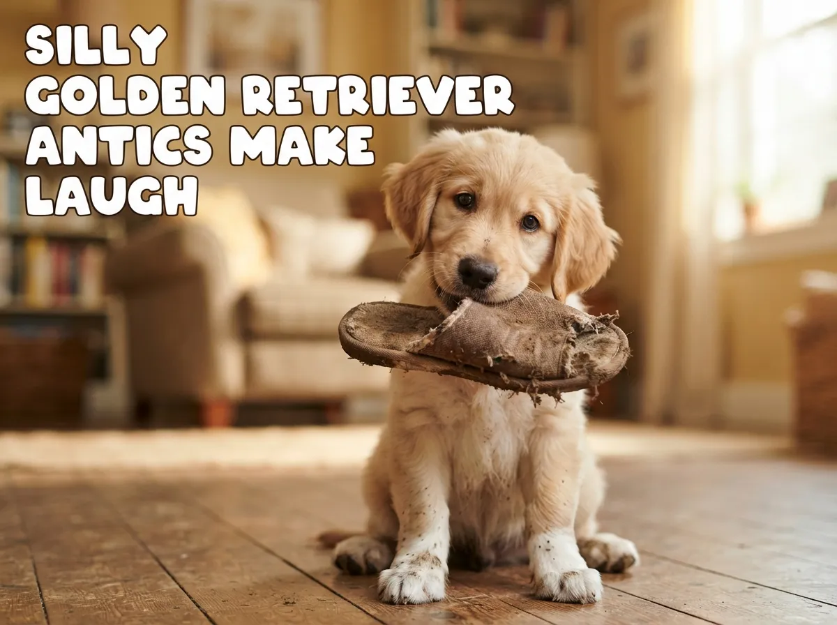 Silly golden retriever antics make laugh