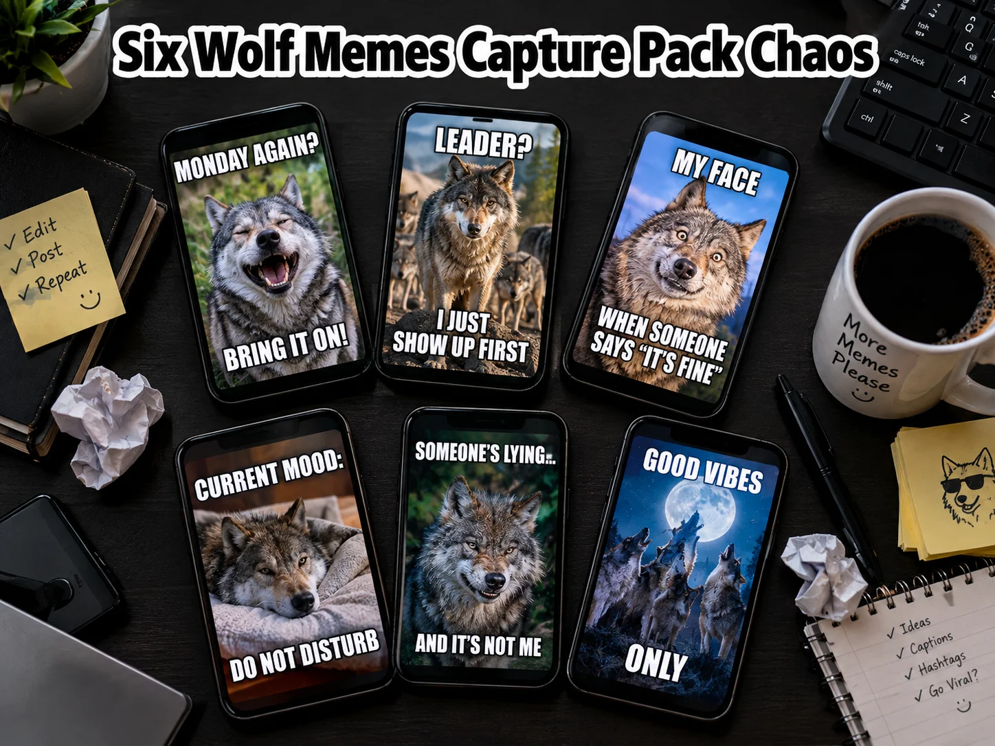 Six wolf memes capture pack chaos