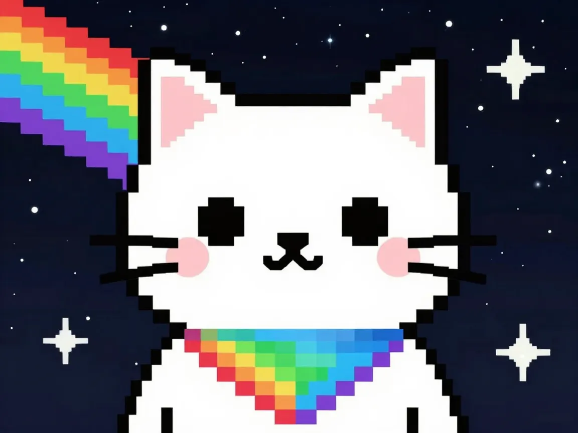 Classic rainbow trail nyan cat pfp