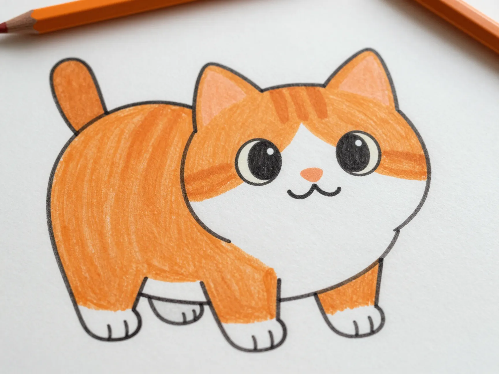 The round and friendly cartoon cat