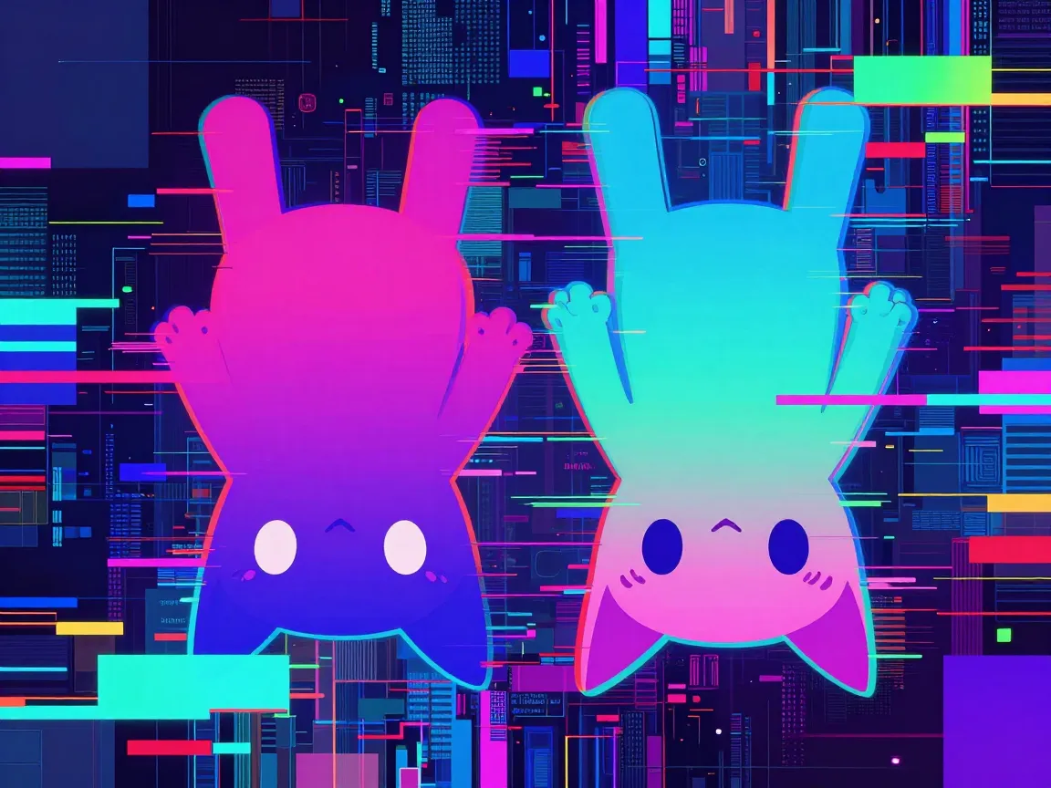 Scenecore neon nyan cat pfp