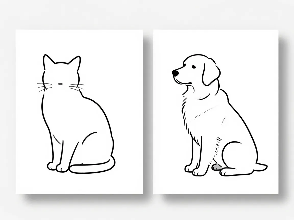 Minimalist line art pair