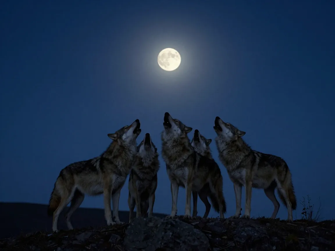 Full moon friday night wolf