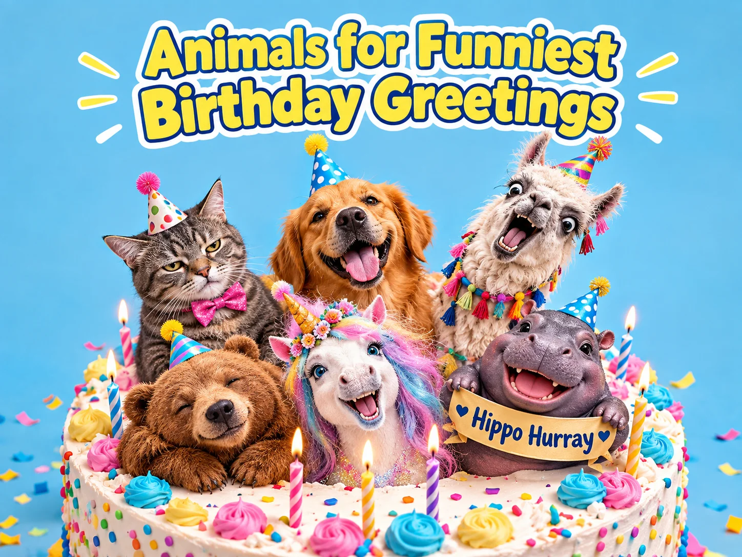 Animals for funniest birthday greetings