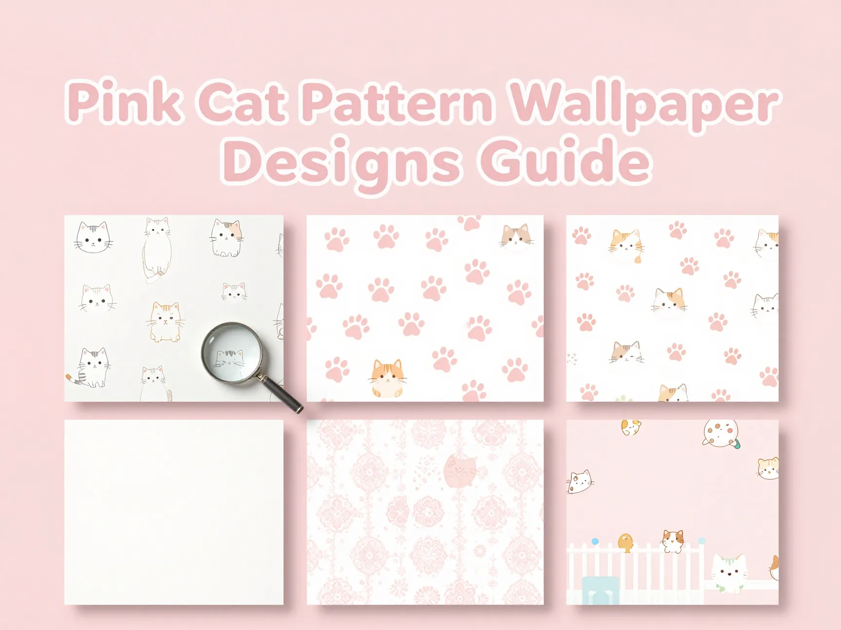 Pink cat pattern wallpaper designs guide