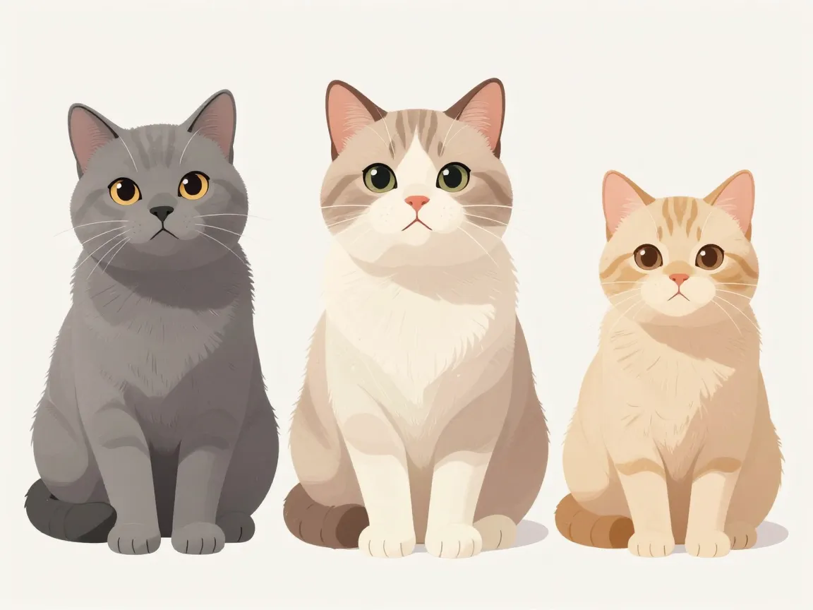 Trio matching cat and kitten sets