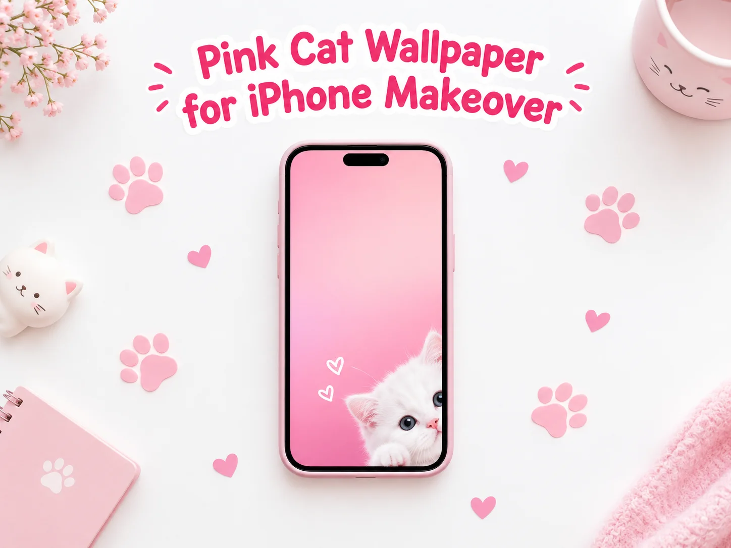 Pink cat wallpaper for iphone makeover