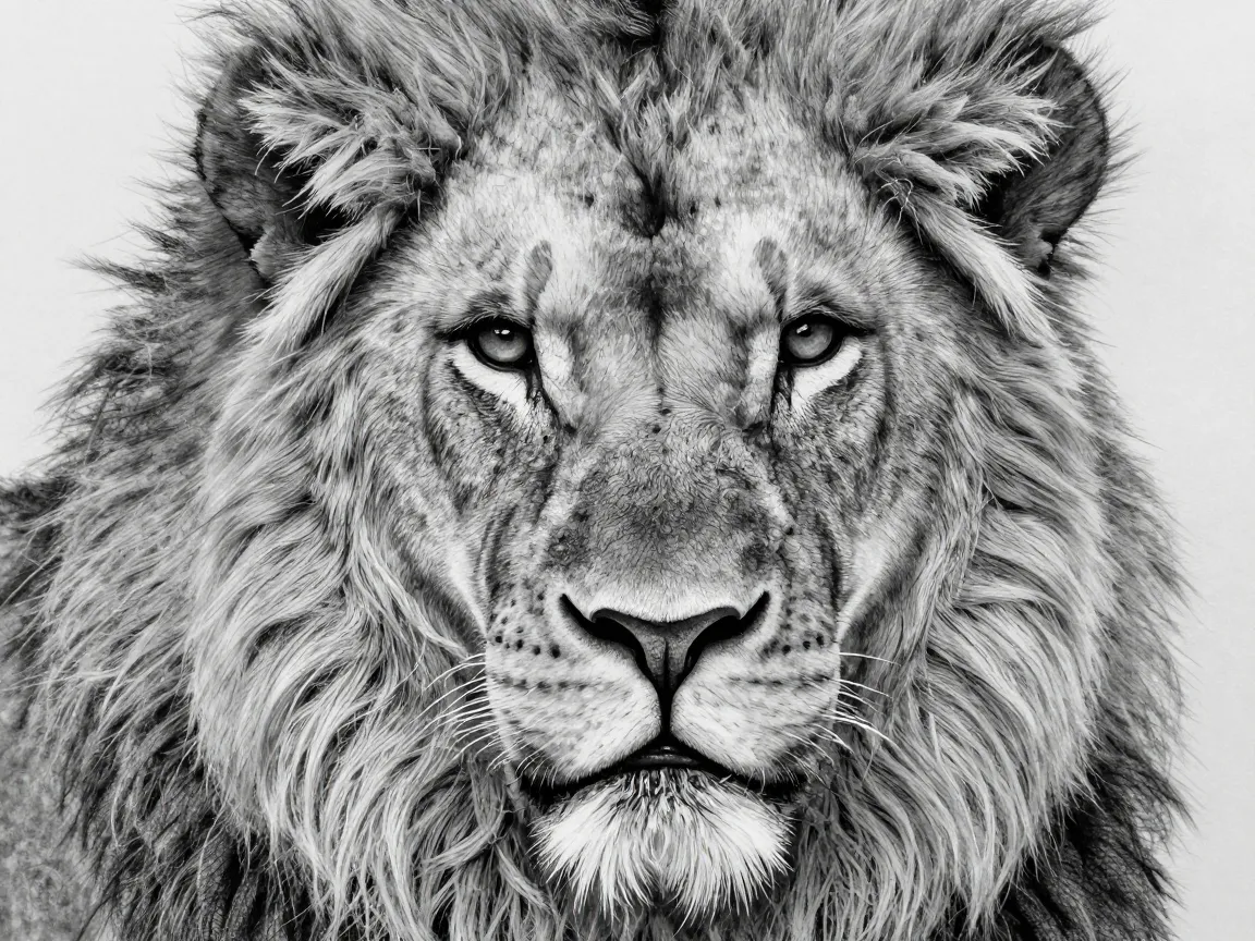 The lions textured mane