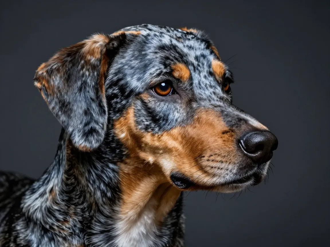 The minimal white blue merle tricolor