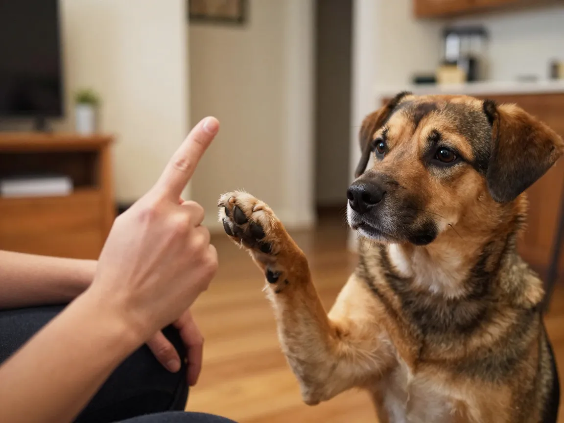 The rock paper scissors dog