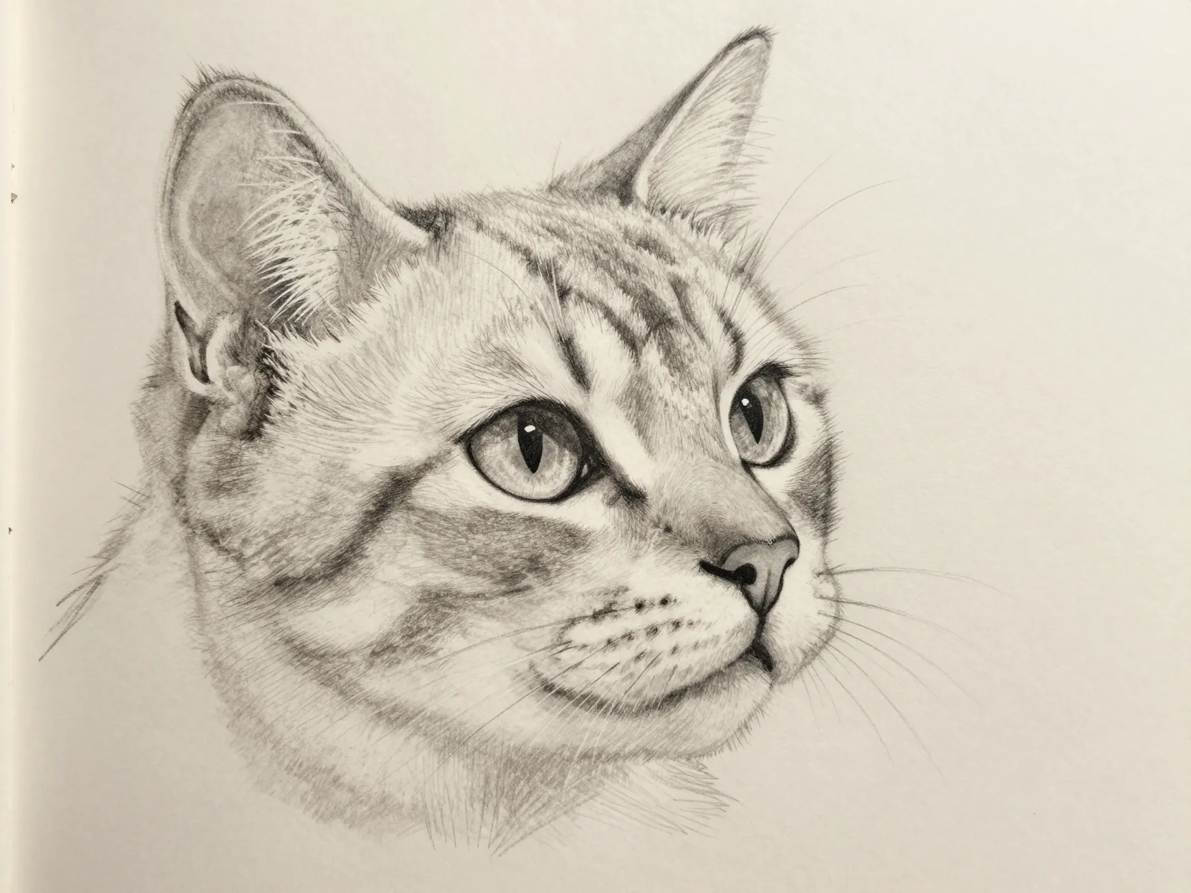 6 head only cat for practicing facial features