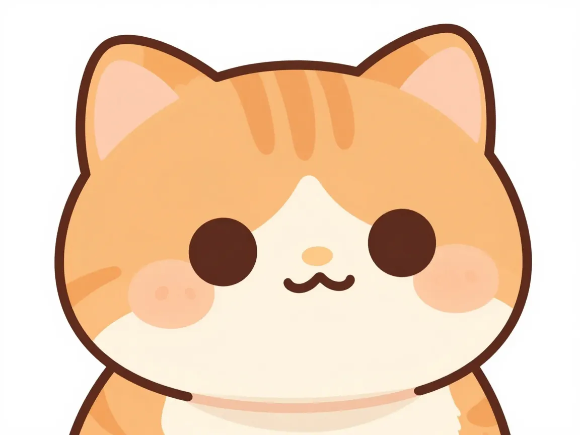 Warm pastel kawaii orange cat avatar