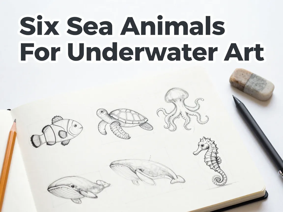 Six sea animals for underwater art