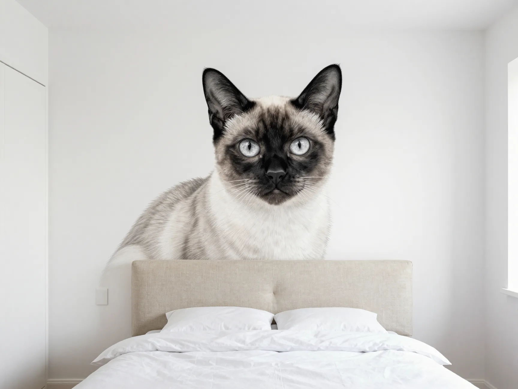 Elegant cats sketch mural