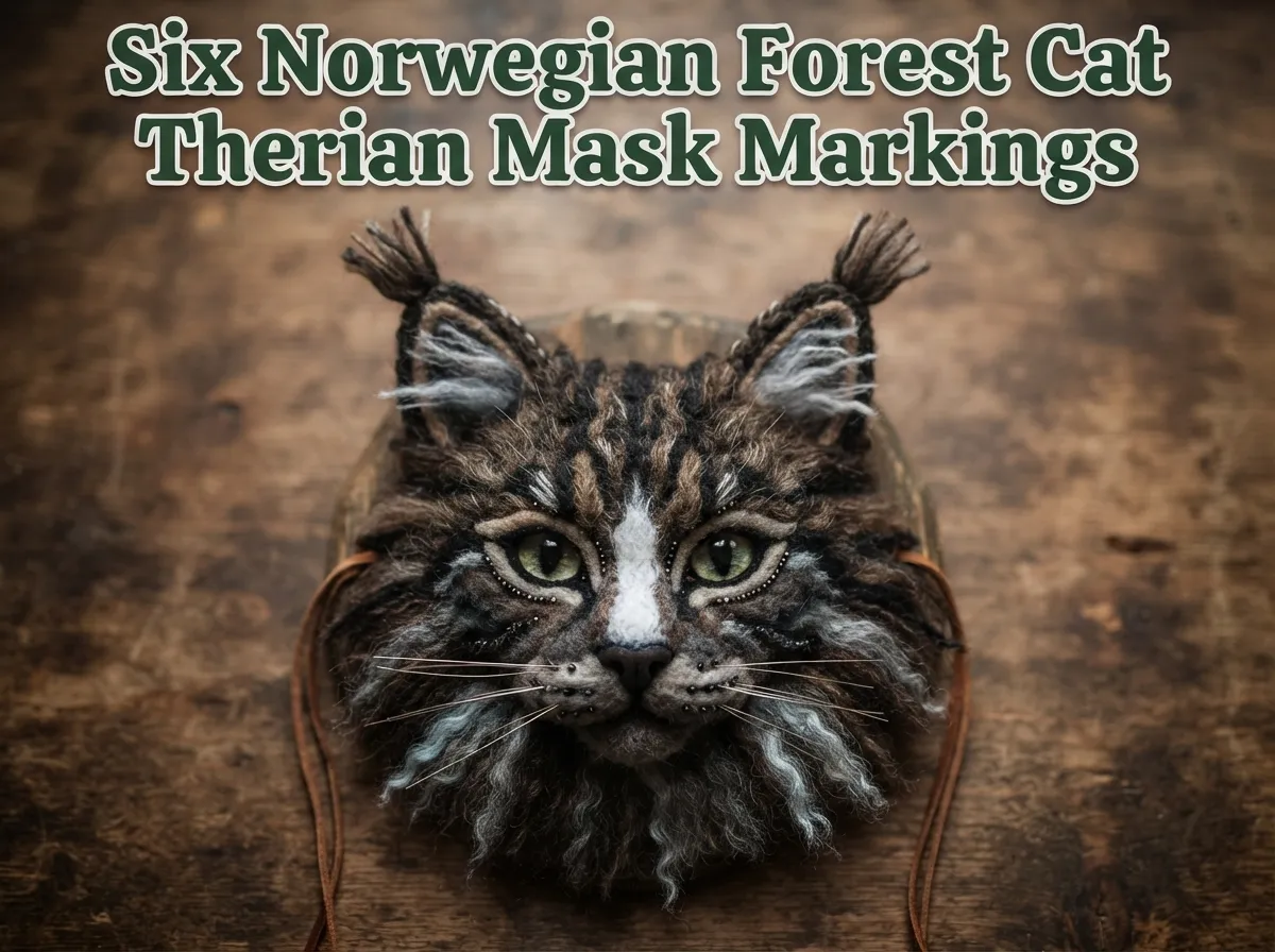 Six norwegian forest cat therian mask markings