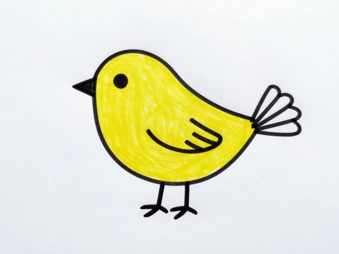 1 oval body standing bird